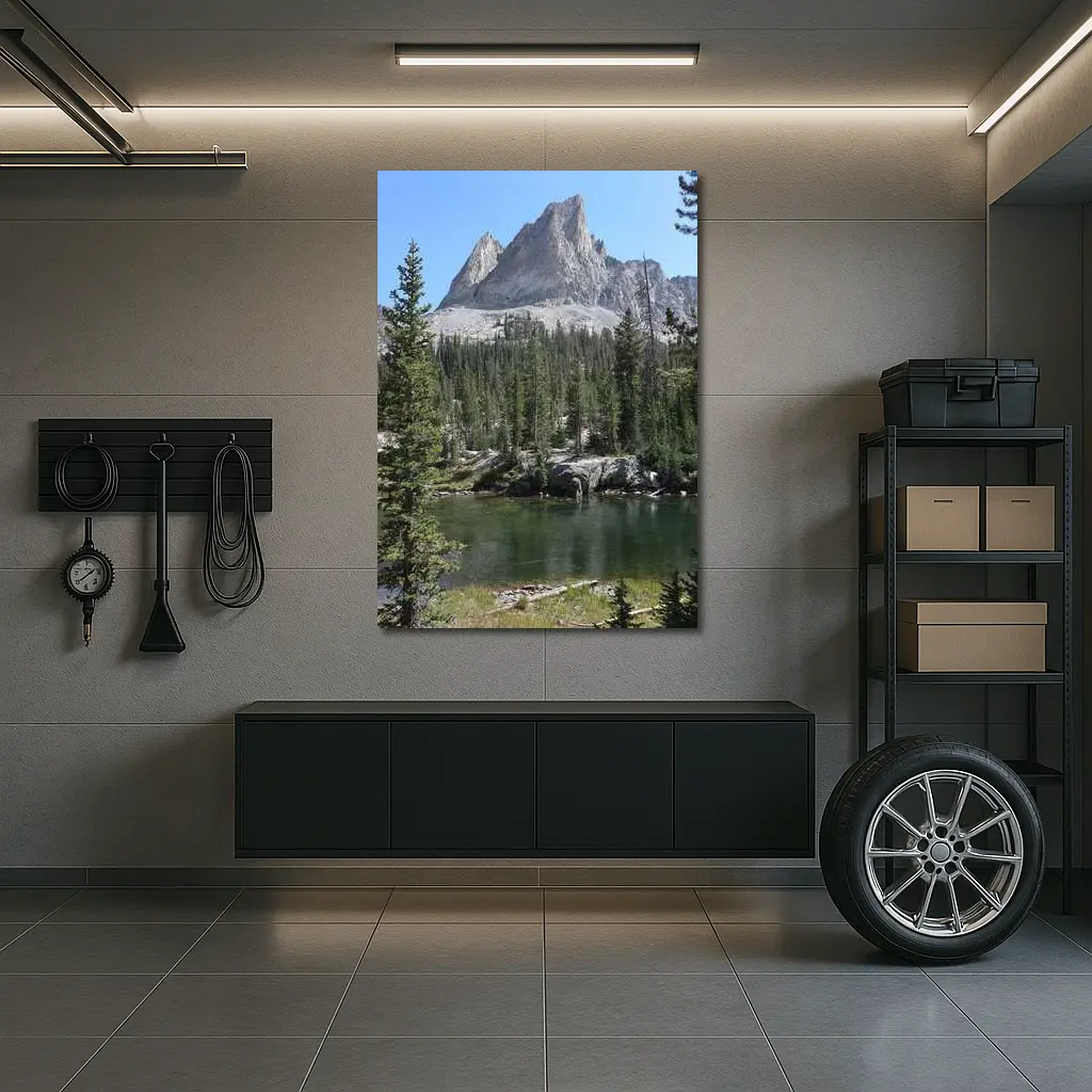 Rocky Mountain Peak Above Alpine Lake – Wall Art