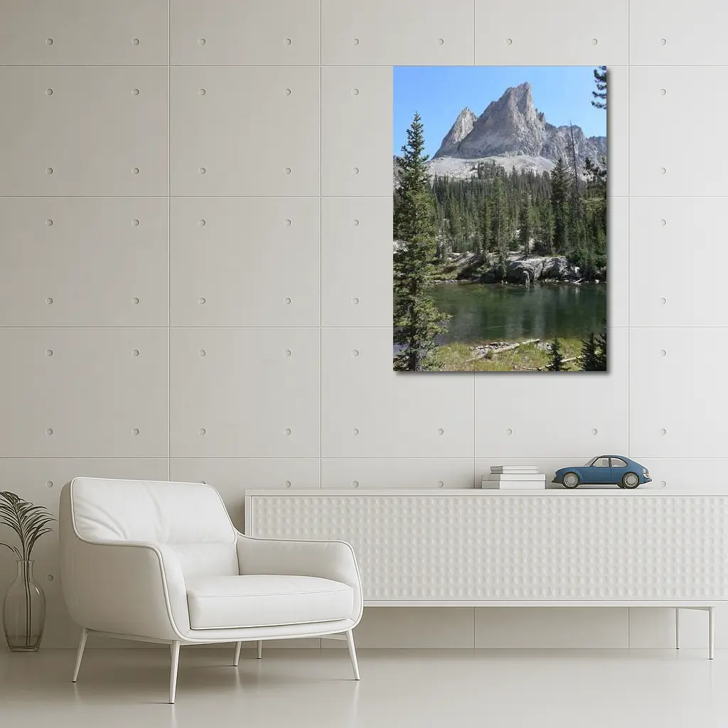 Rocky Mountain Peak Above Alpine Lake – Wall Art