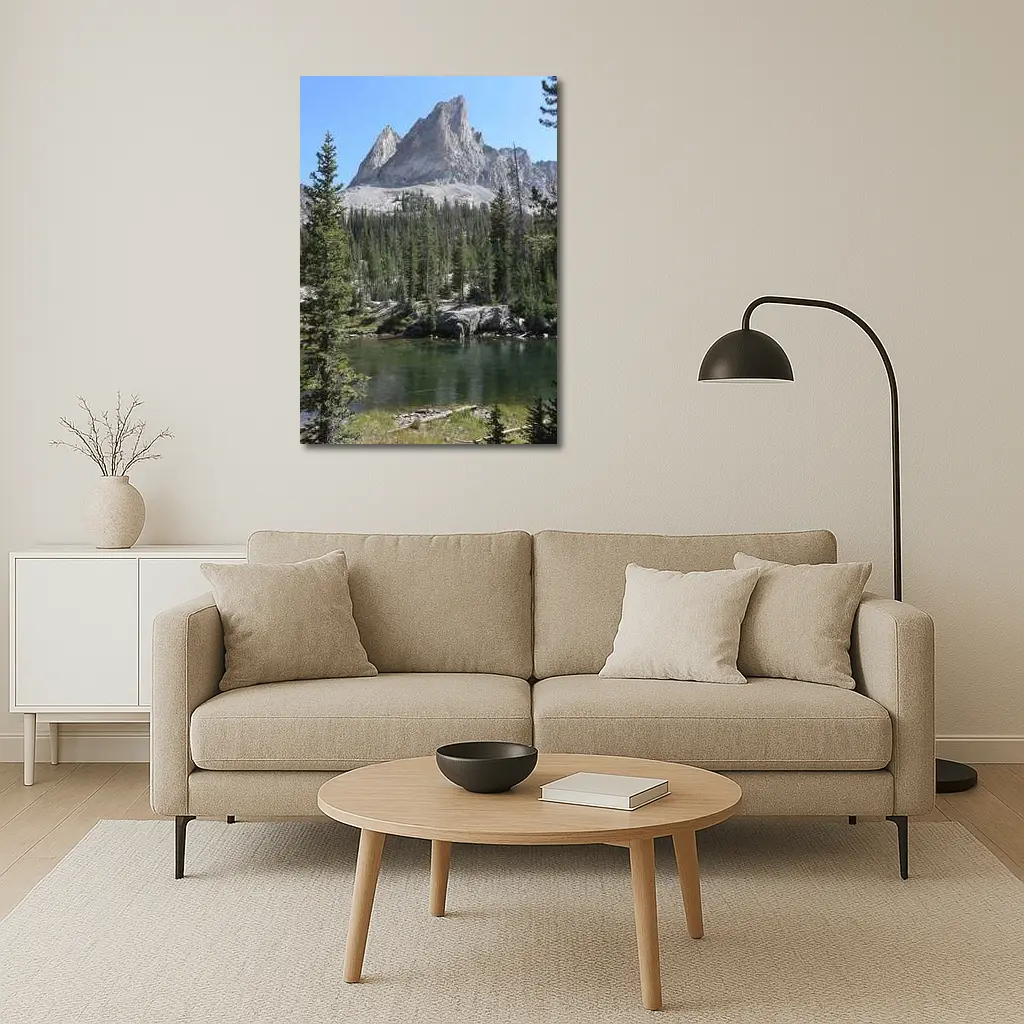 Rocky Mountain Peak Above Alpine Lake – Wall Art