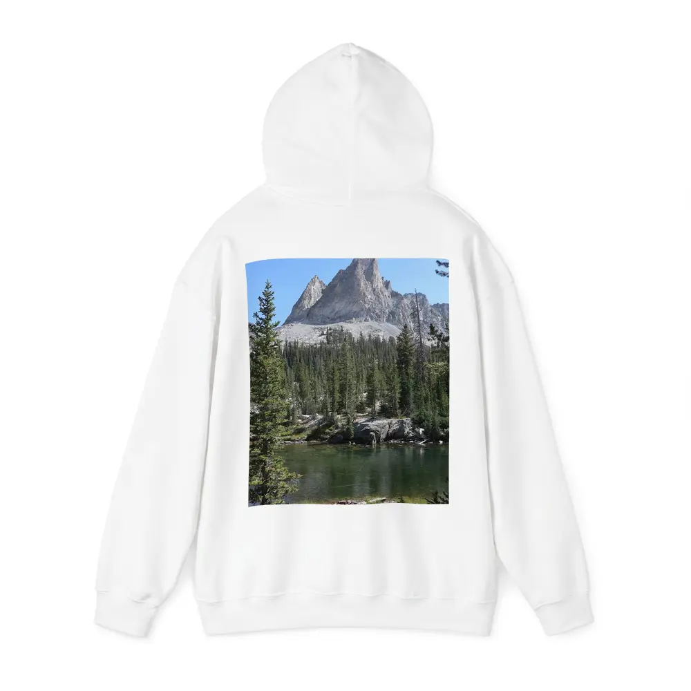 Rocky Mountain Peak Above Alpine Lake – Hoodies