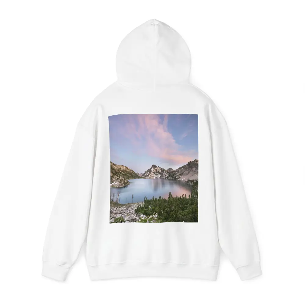 Alpine Lake Mountain Sunset Pink Sky – Hoodies