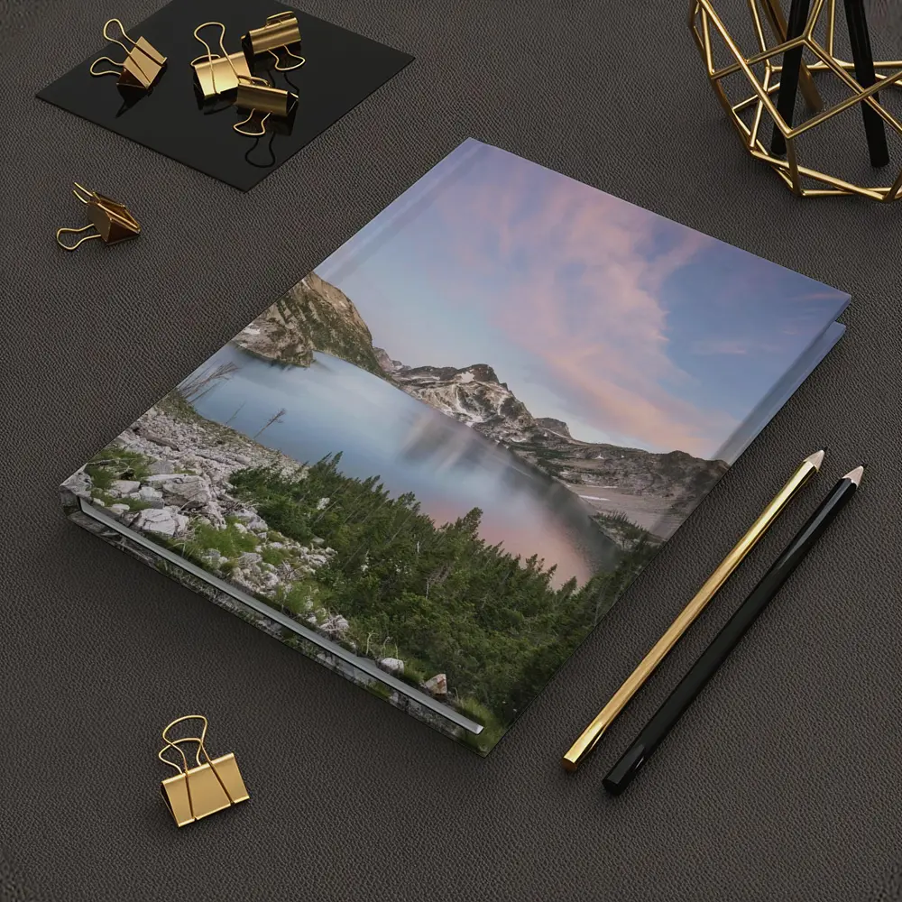 Alpine Lake Mountain Sunset Pink Sky – Notebooks