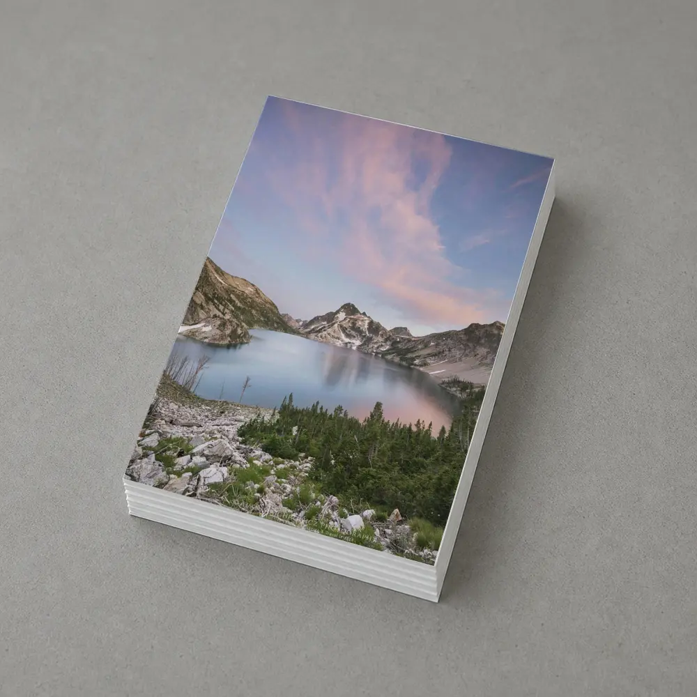Alpine Lake Mountain Sunset Pink Sky – Postcards