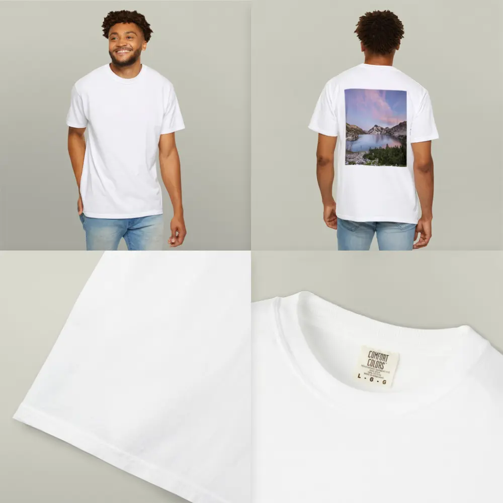 Alpine Lake Mountain Sunset Pink Sky – T-Shirts