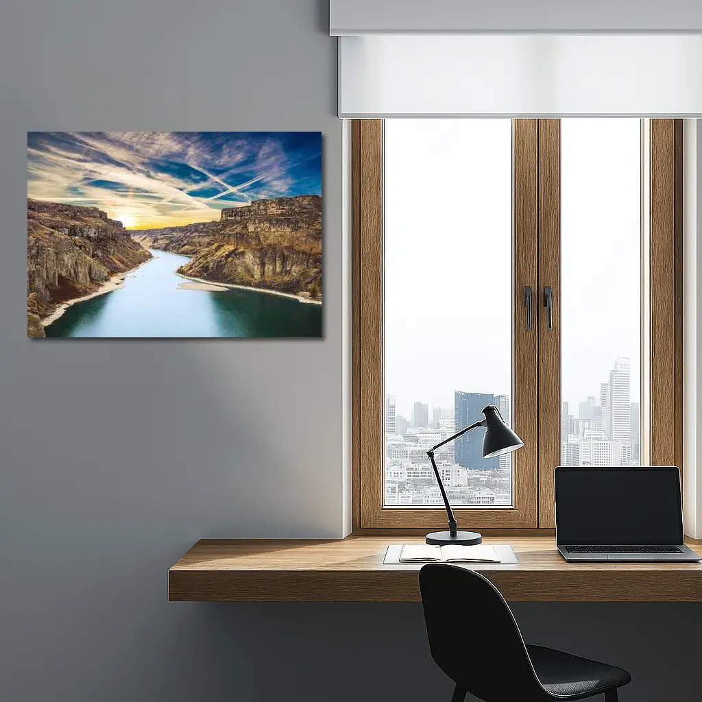 Canyon River Valley Sunset Sky View – Wall Art
