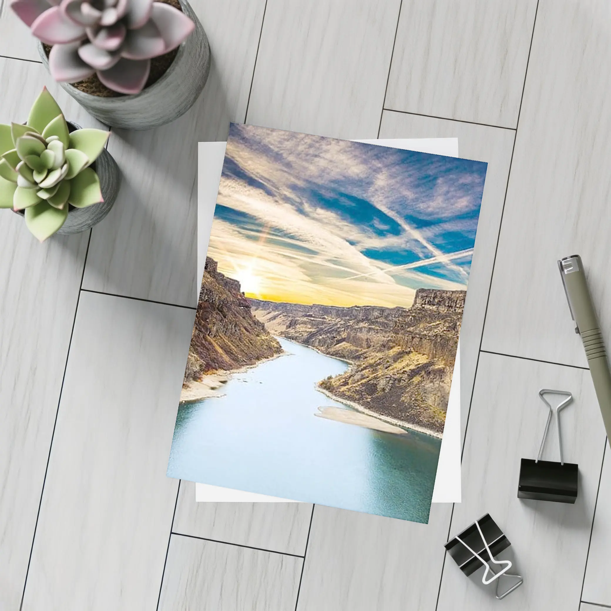 Canyon River Valley Sunset Sky View – Postcards