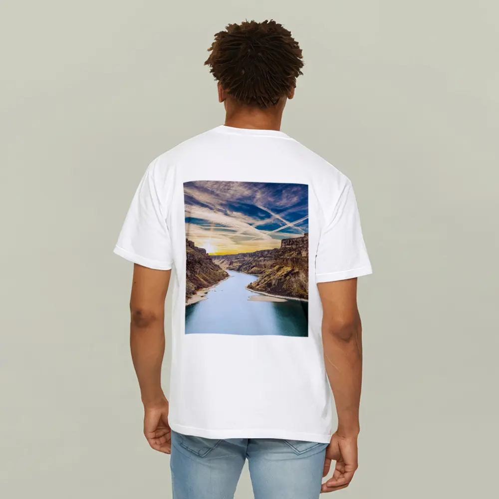 Canyon River Valley Sunset Sky View – T-Shirts