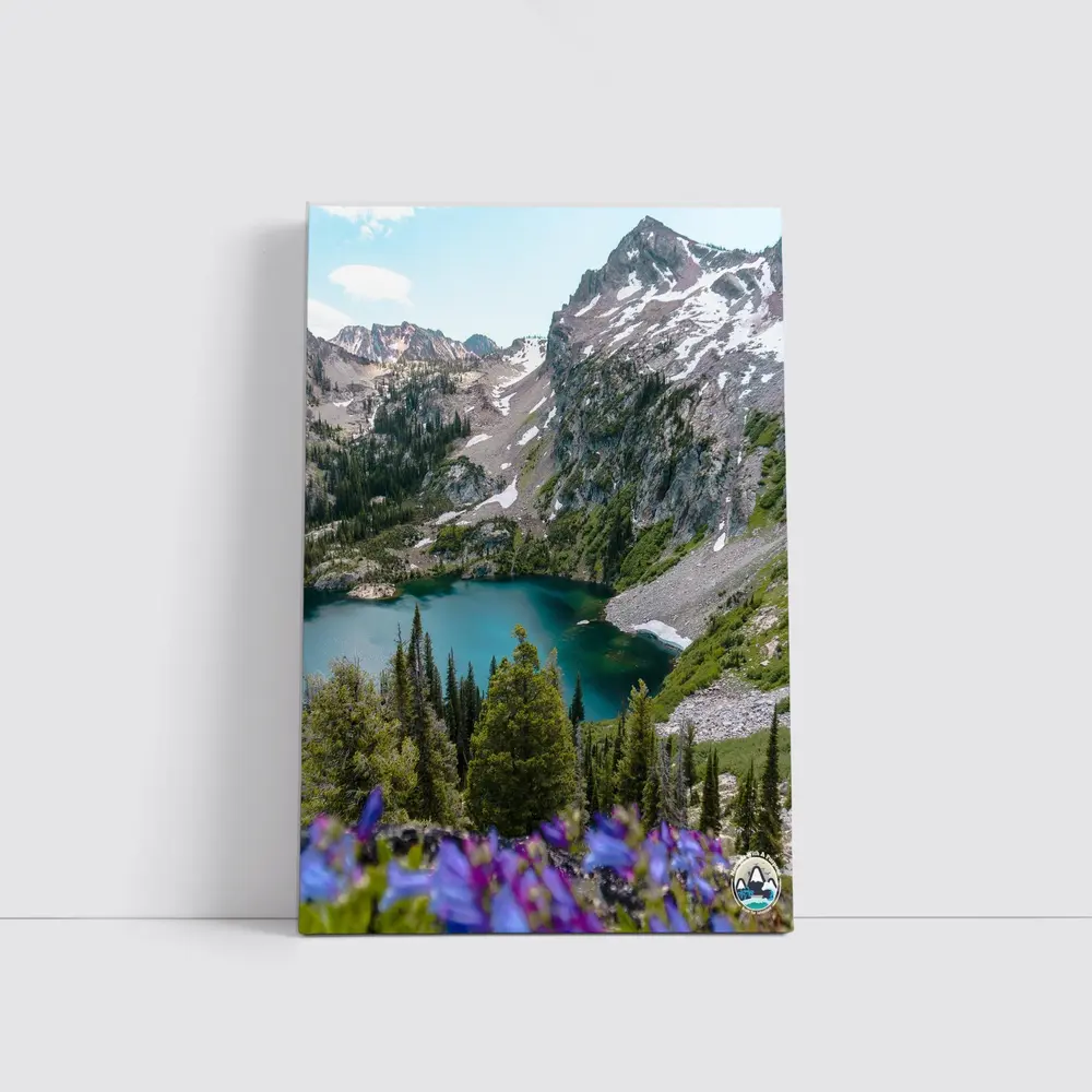 Alpine Lake Mountain Wildflowers Summer Landscape – Wall Art
