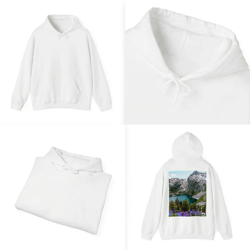 Alpine Lake Mountain Wildflowers Summer Landscape – Hoodies