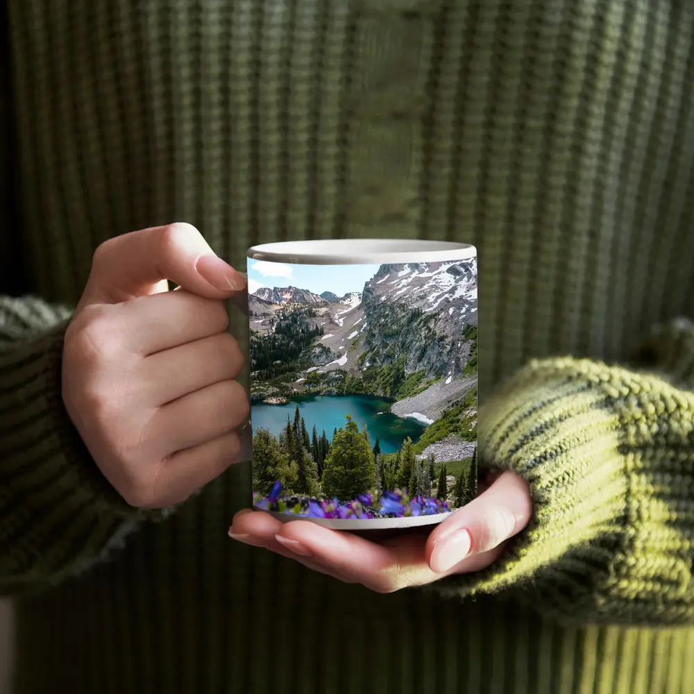 Alpine Lake Mountain Wildflowers Summer Landscape – Mugs