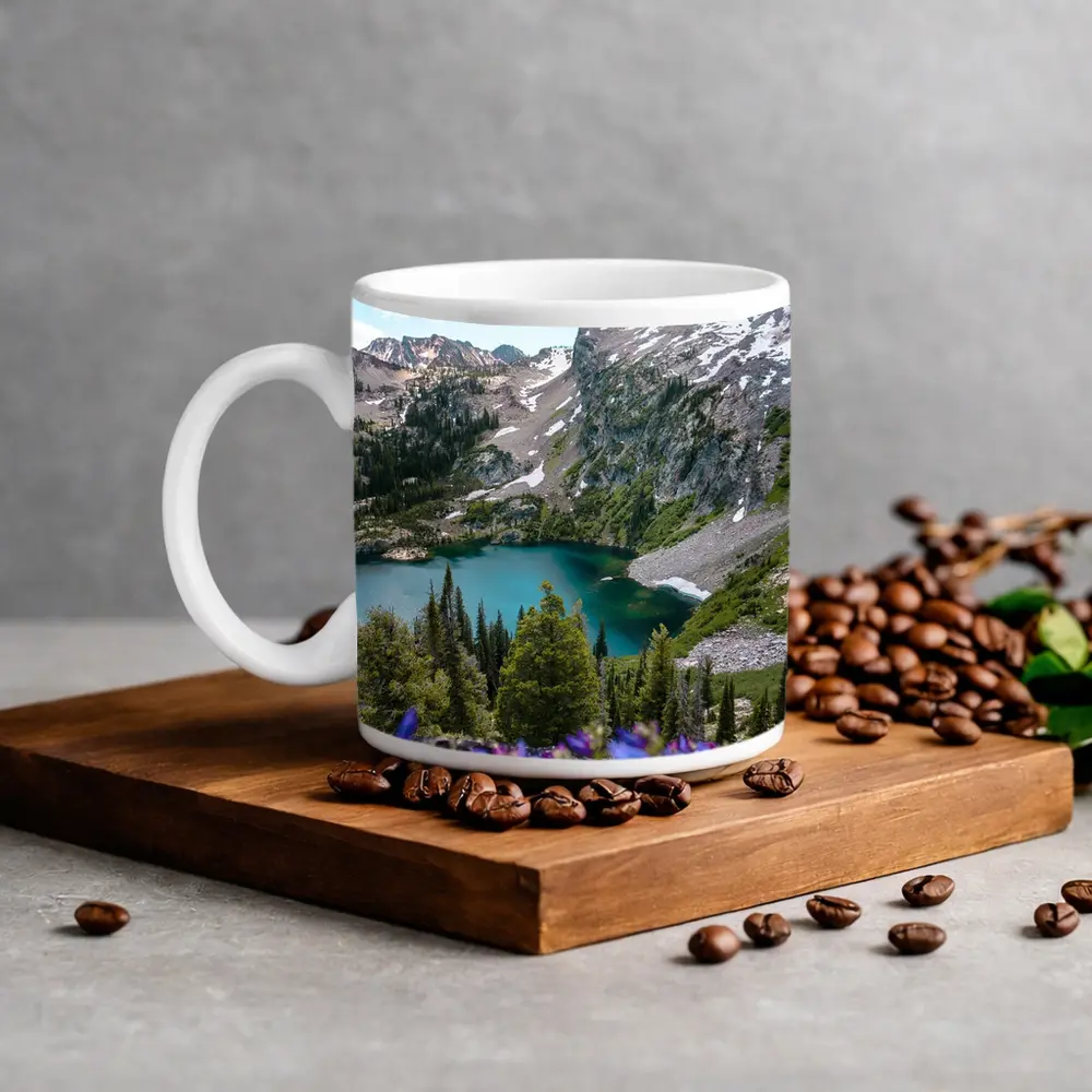 Alpine Lake Mountain Wildflowers Summer Landscape – Mugs