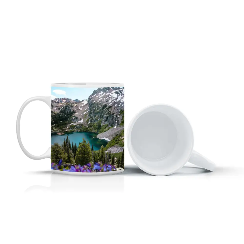 Alpine Lake Mountain Wildflowers Summer Landscape – Mugs