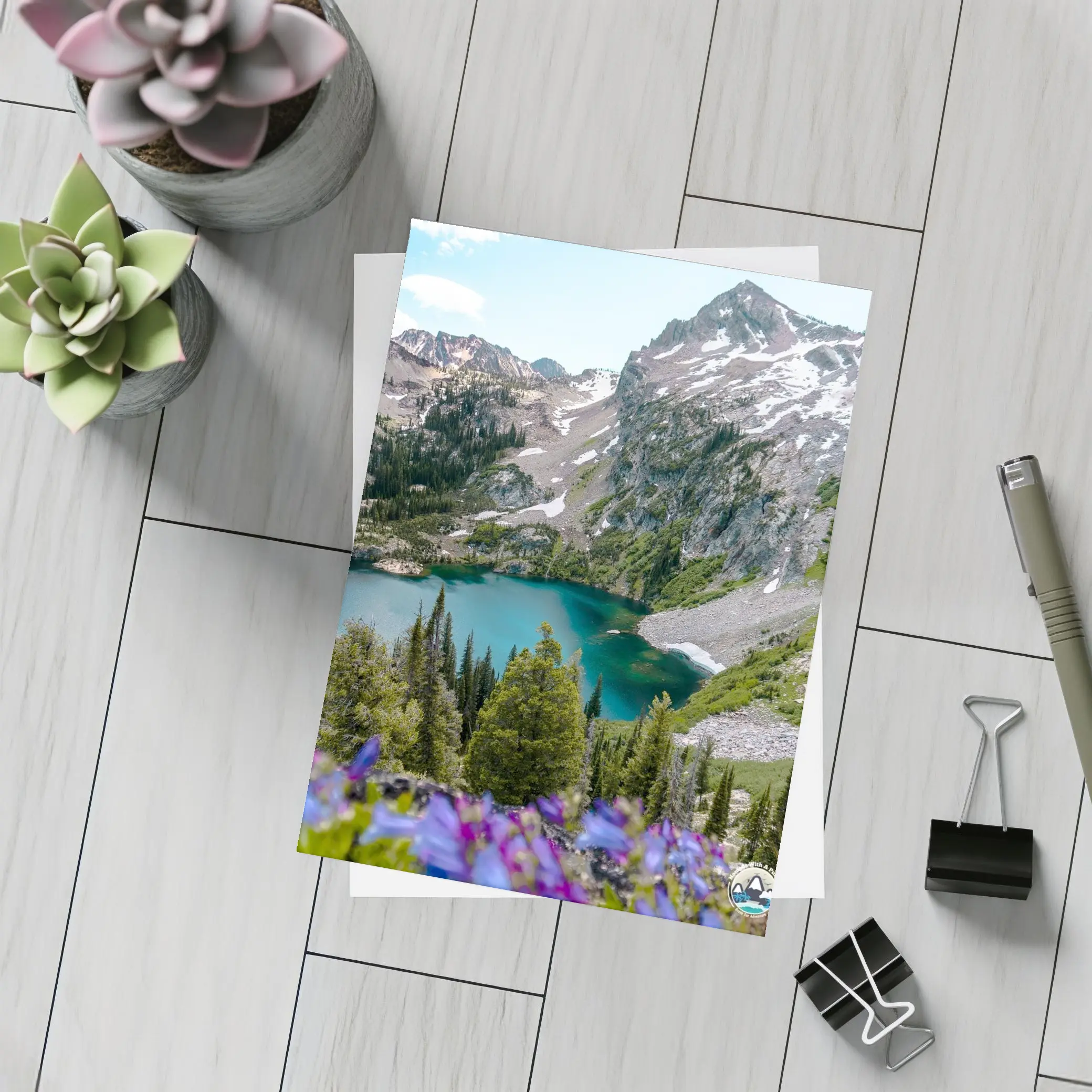 Alpine Lake Mountain Wildflowers Summer Landscape – Postcards