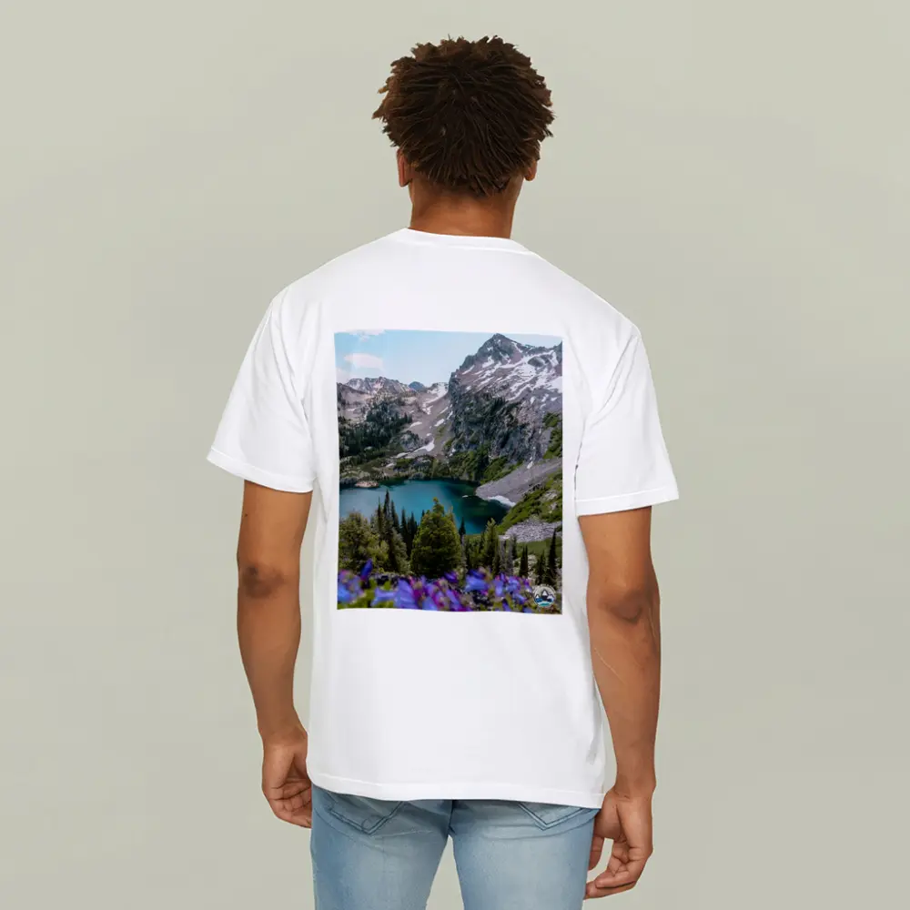 Alpine Lake Mountain Wildflowers Summer Landscape – T-Shirts