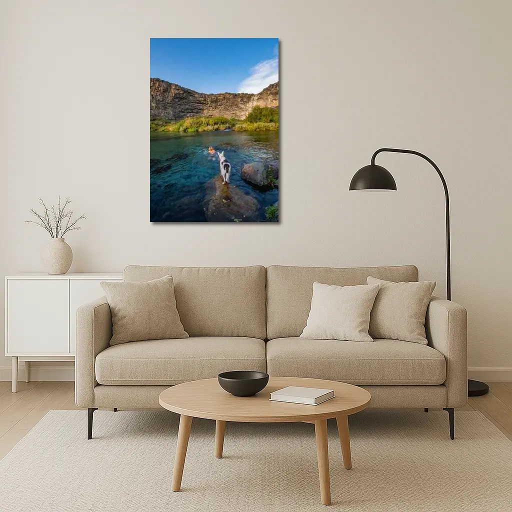 Border Collie Dog by Canyon River – Wall Art