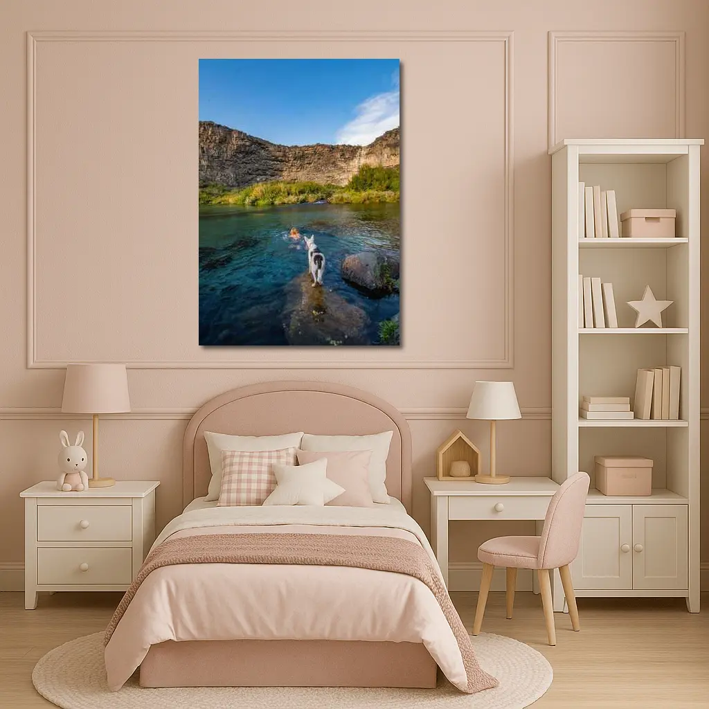 Border Collie Dog by Canyon River – Wall Art