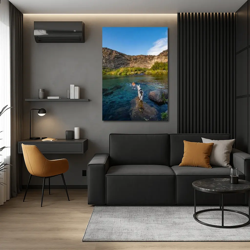 Border Collie Dog by Canyon River – Wall Art