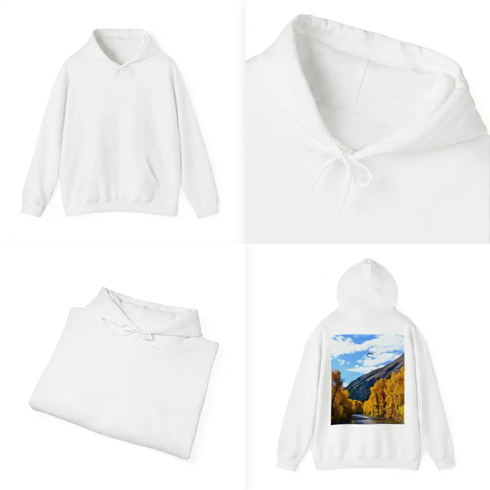 Autumn River Valley Eagle Blue Sky – Hoodies