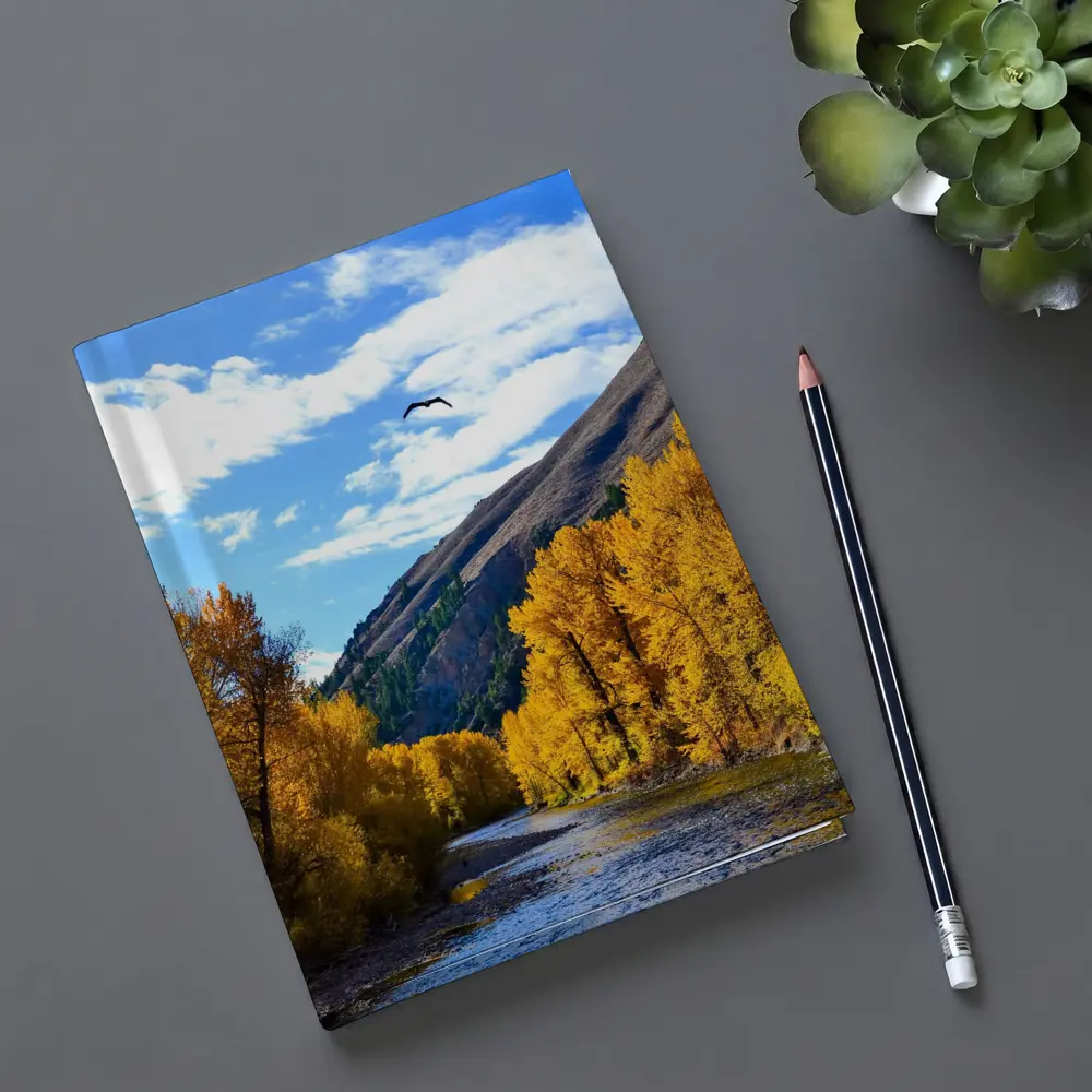 Autumn River Valley Eagle Blue Sky – Notebooks