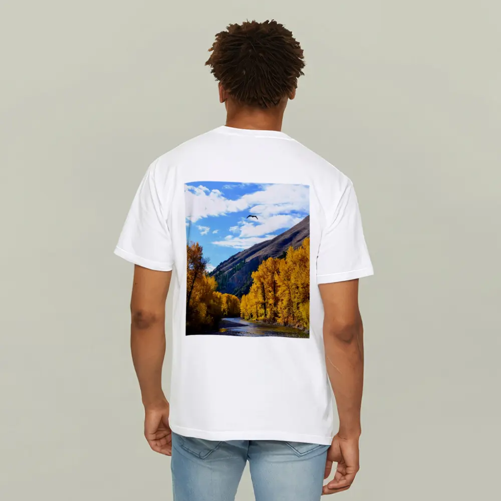 Autumn River Valley Eagle Blue Sky – T-Shirts