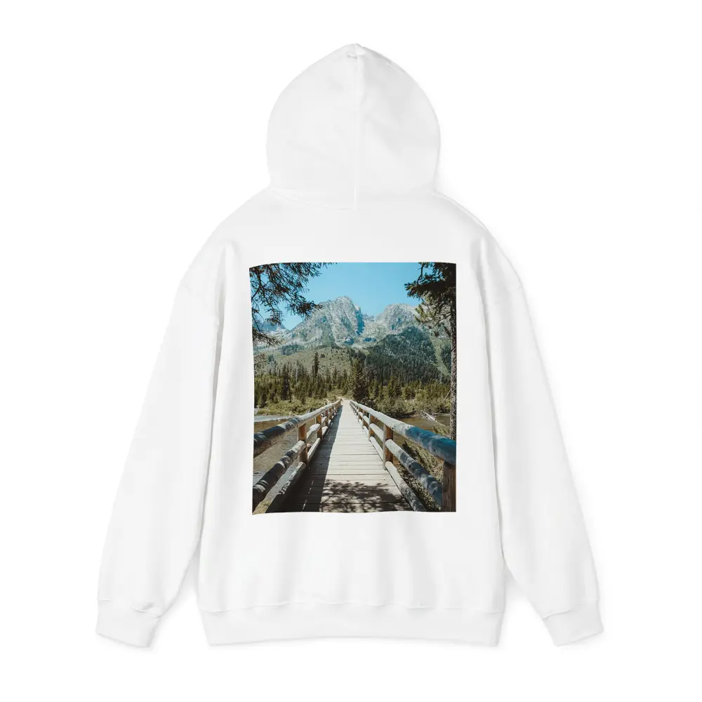 Wooden Bridge Mountain Forest Path View – Hoodies