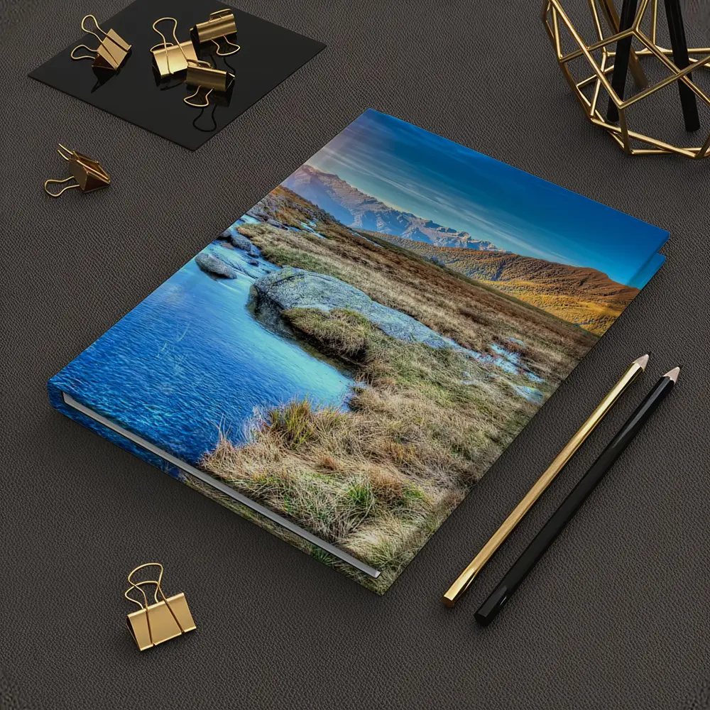 Mountain Stream Sunrise Alpine Valley Landscape – Notebooks