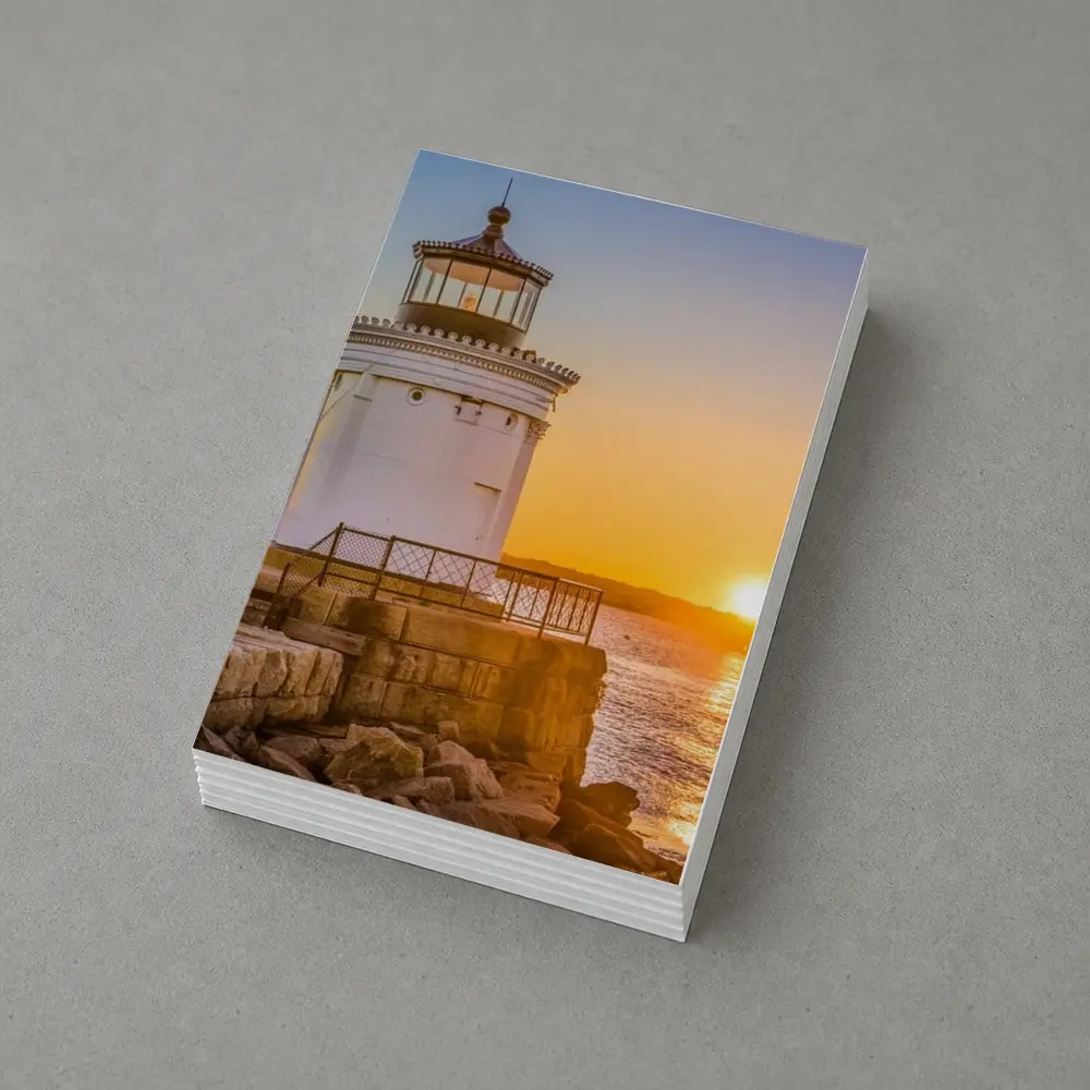 Portland Breakwater Lighthouse Sunset Ocean View – Postcards
