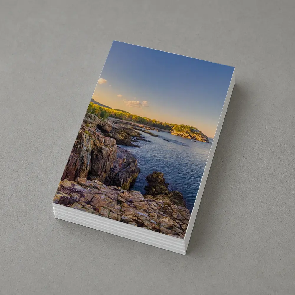 Rocky Coastal Cliffs at Golden Hour Sunset – Postcards