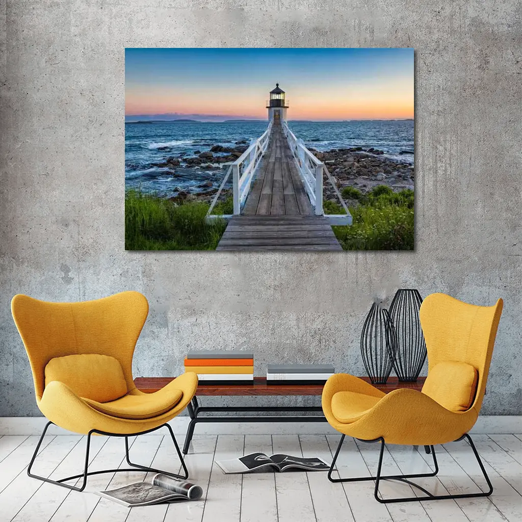 Marshall Point Lighthouse Coastal Sunset View – Wall Art