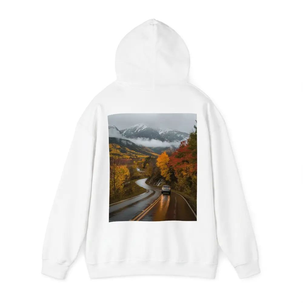 Rainy Mountain Road Autumn Forest Drive – Hoodies