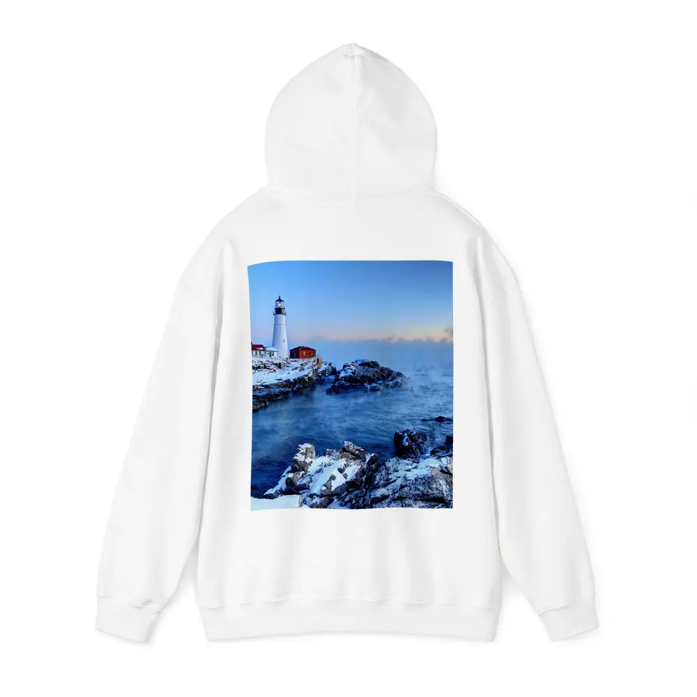 Portland Head Lighthouse Snowy Winter Coastal Scene – Hoodies