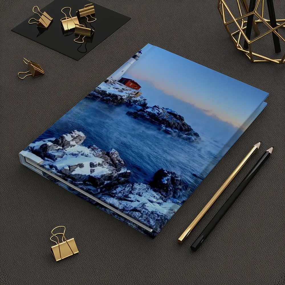 Portland Head Lighthouse Snowy Winter Coastal Scene – Notebooks