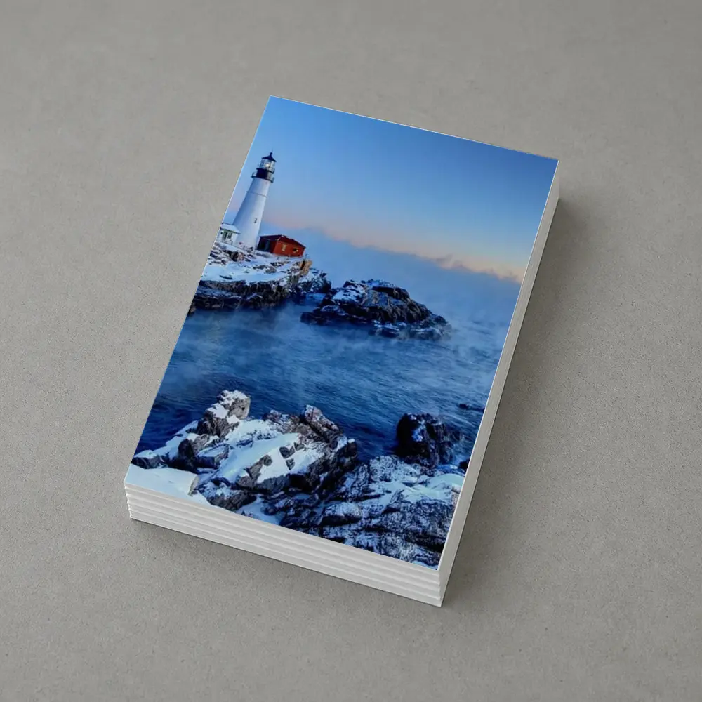 Portland Head Lighthouse Snowy Winter Coastal Scene – Postcards