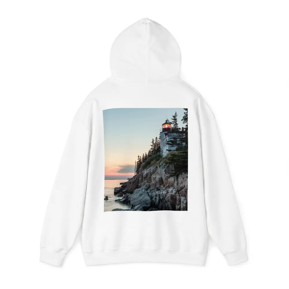 Bass Harbor Lighthouse Rocky Cliffs Sunset – Hoodies