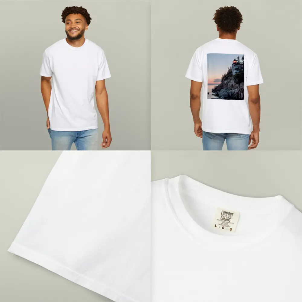 Bass Harbor Lighthouse Rocky Cliffs Sunset – T-Shirts