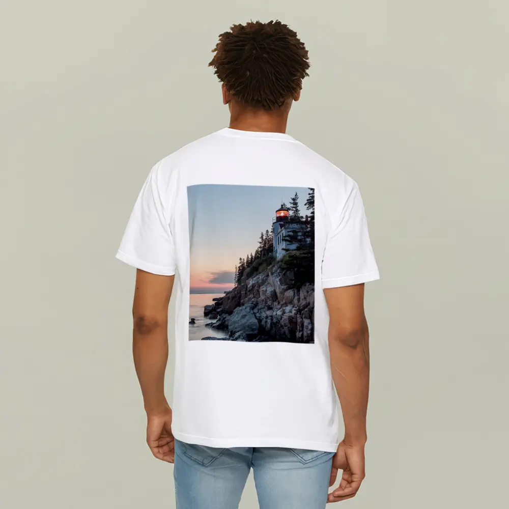 Bass Harbor Lighthouse Rocky Cliffs Sunset – T-Shirts
