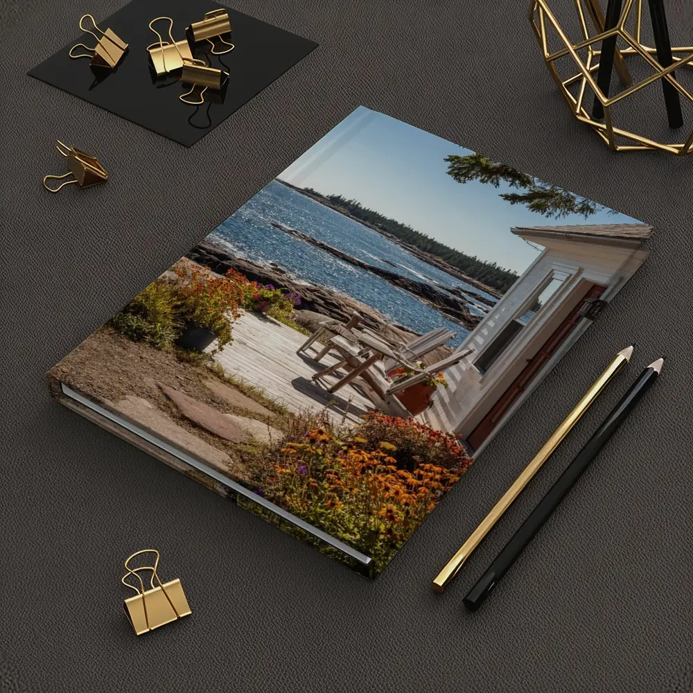 Coastal Cottage Porch Rocky Ocean Shoreline – Notebooks