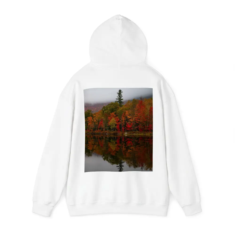Autumn Forest Reflection Misty Lake Scene – Hoodies