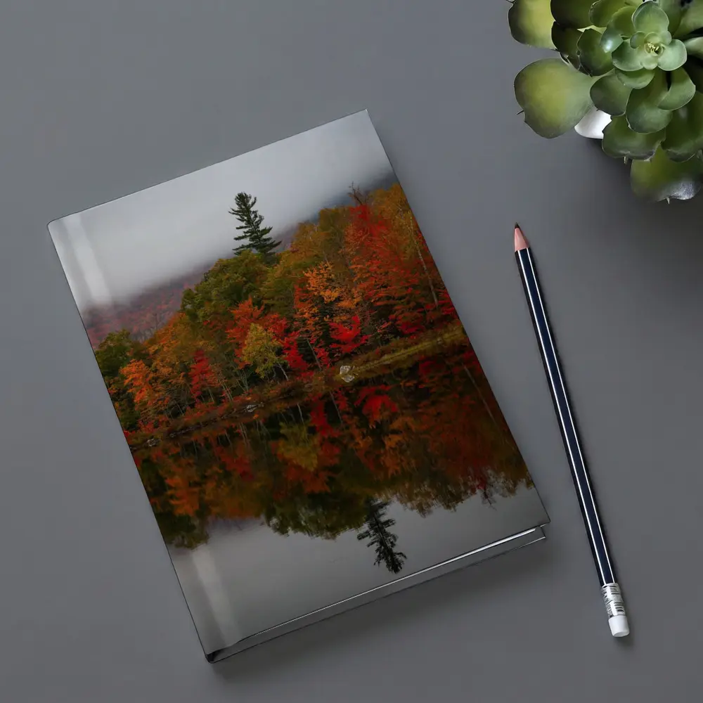 Autumn Forest Reflection Misty Lake Scene – Notebooks