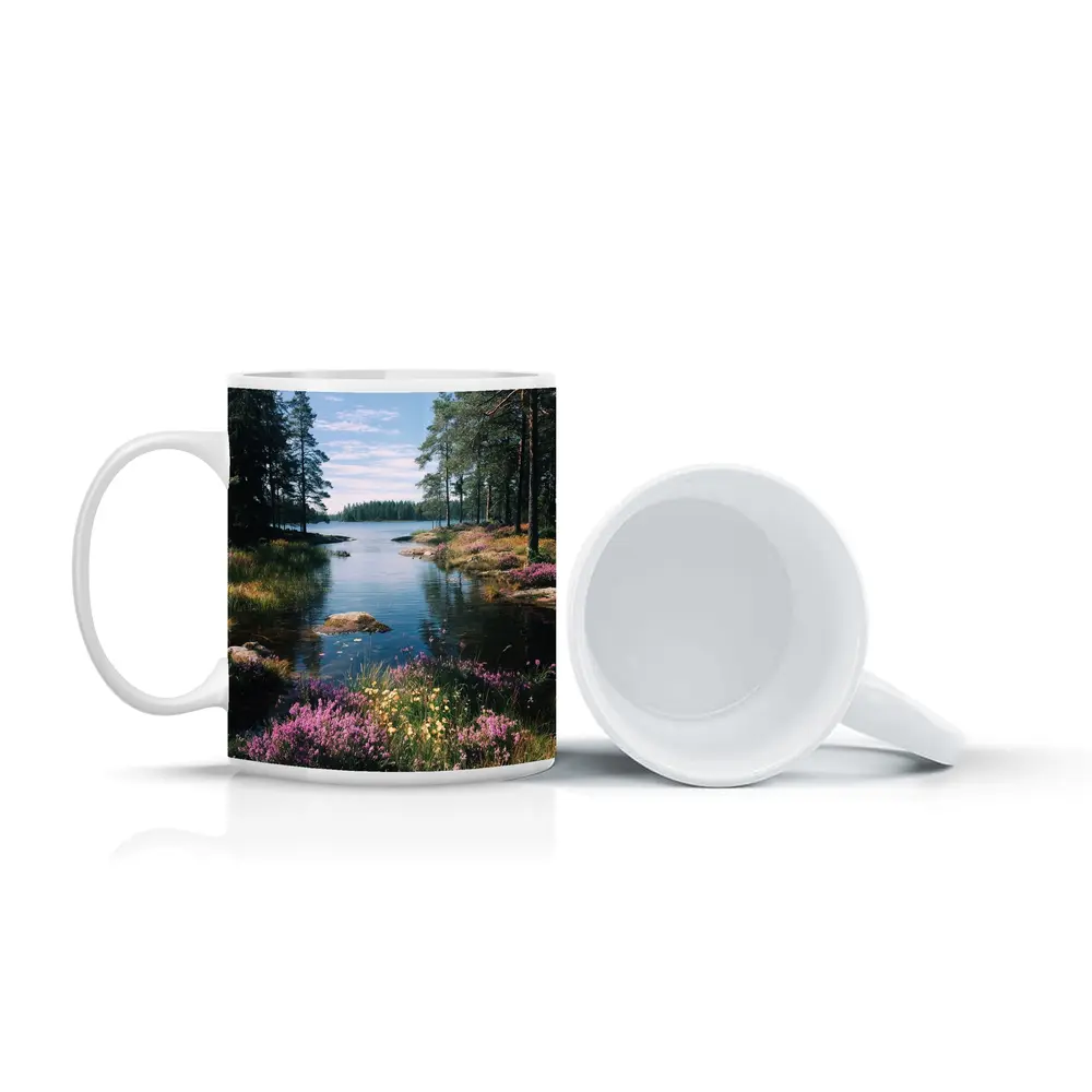 Nordic Lake Shore Wild Heather Flowers – Mugs