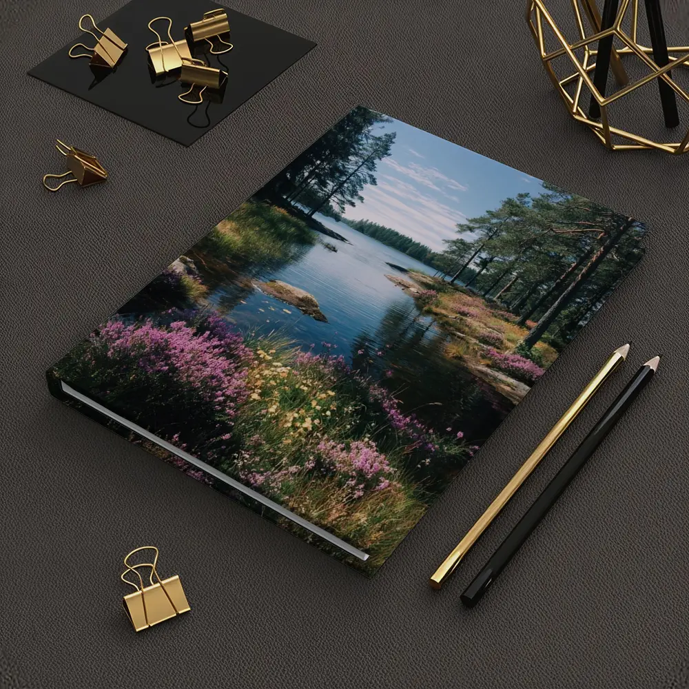 Nordic Lake Shore Wild Heather Flowers – Notebooks