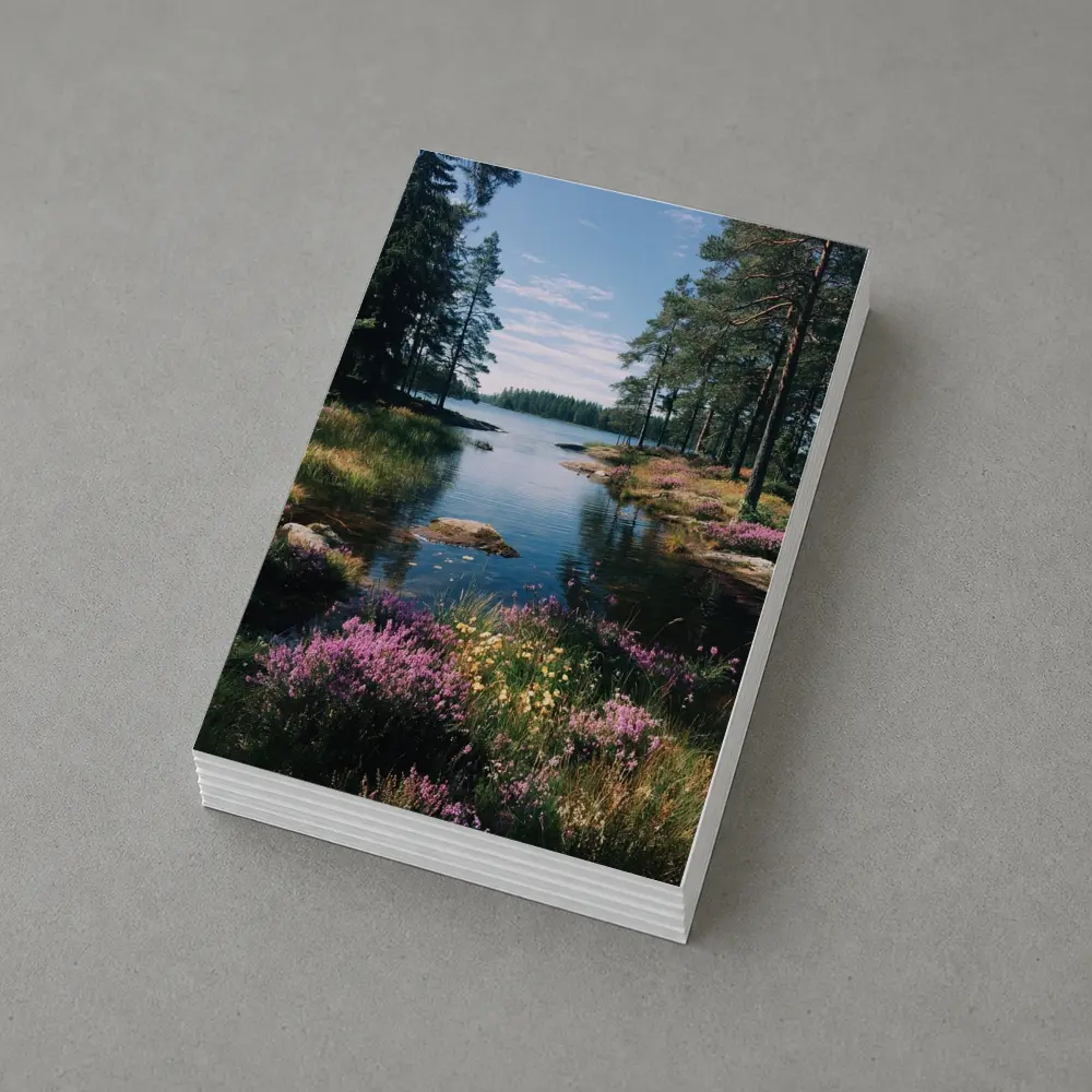Nordic Lake Shore Wild Heather Flowers – Postcards