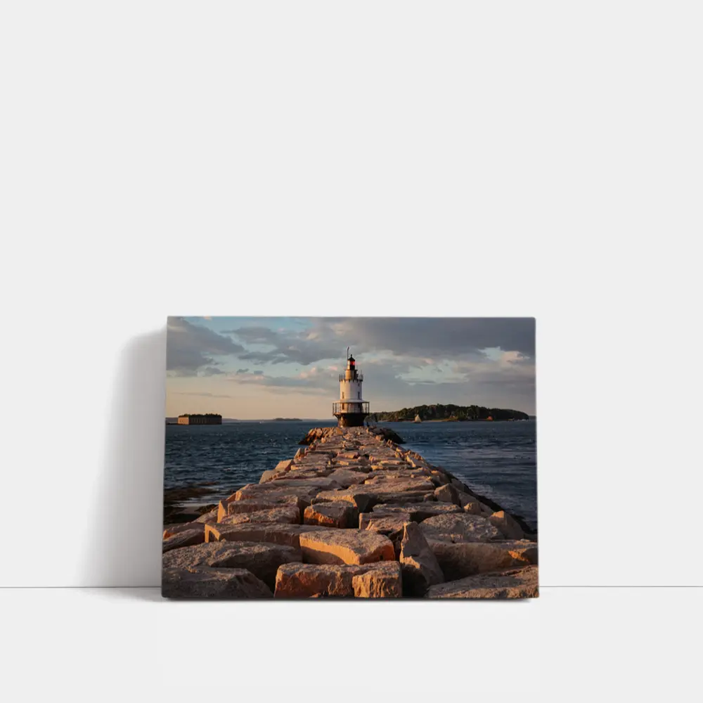 Spring Point Ledge Lighthouse Rocky Breakwater Maine – Wall Art