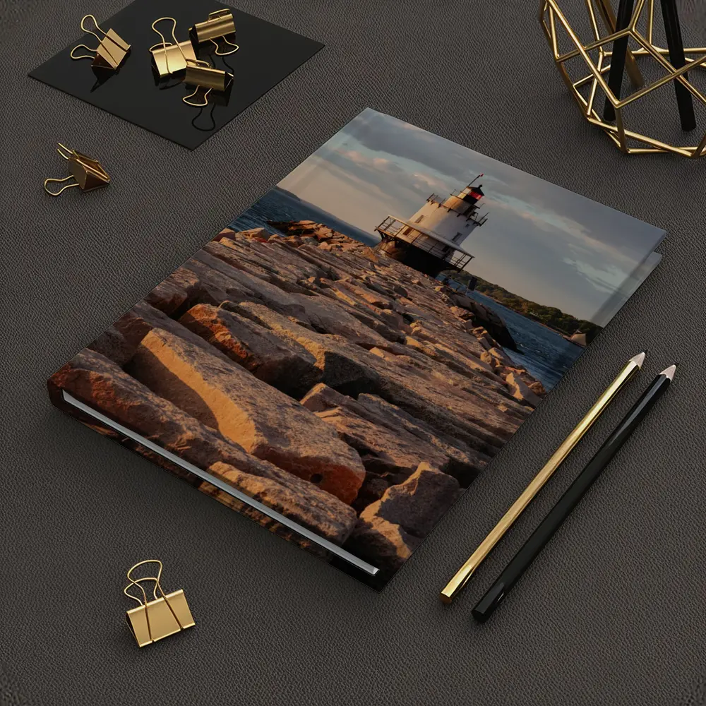 Spring Point Ledge Lighthouse Rocky Breakwater Maine – Notebooks