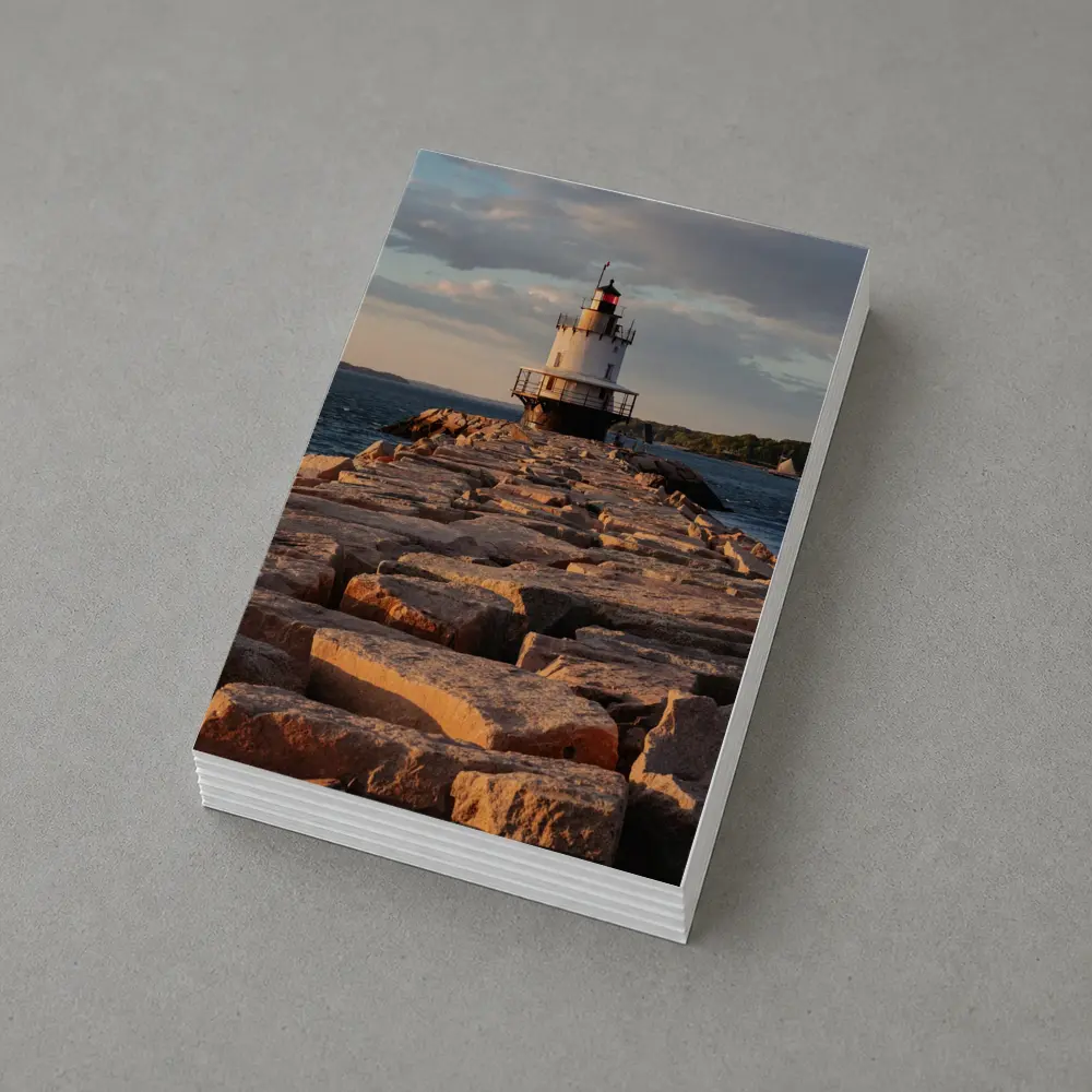 Spring Point Ledge Lighthouse Rocky Breakwater Maine – Postcards