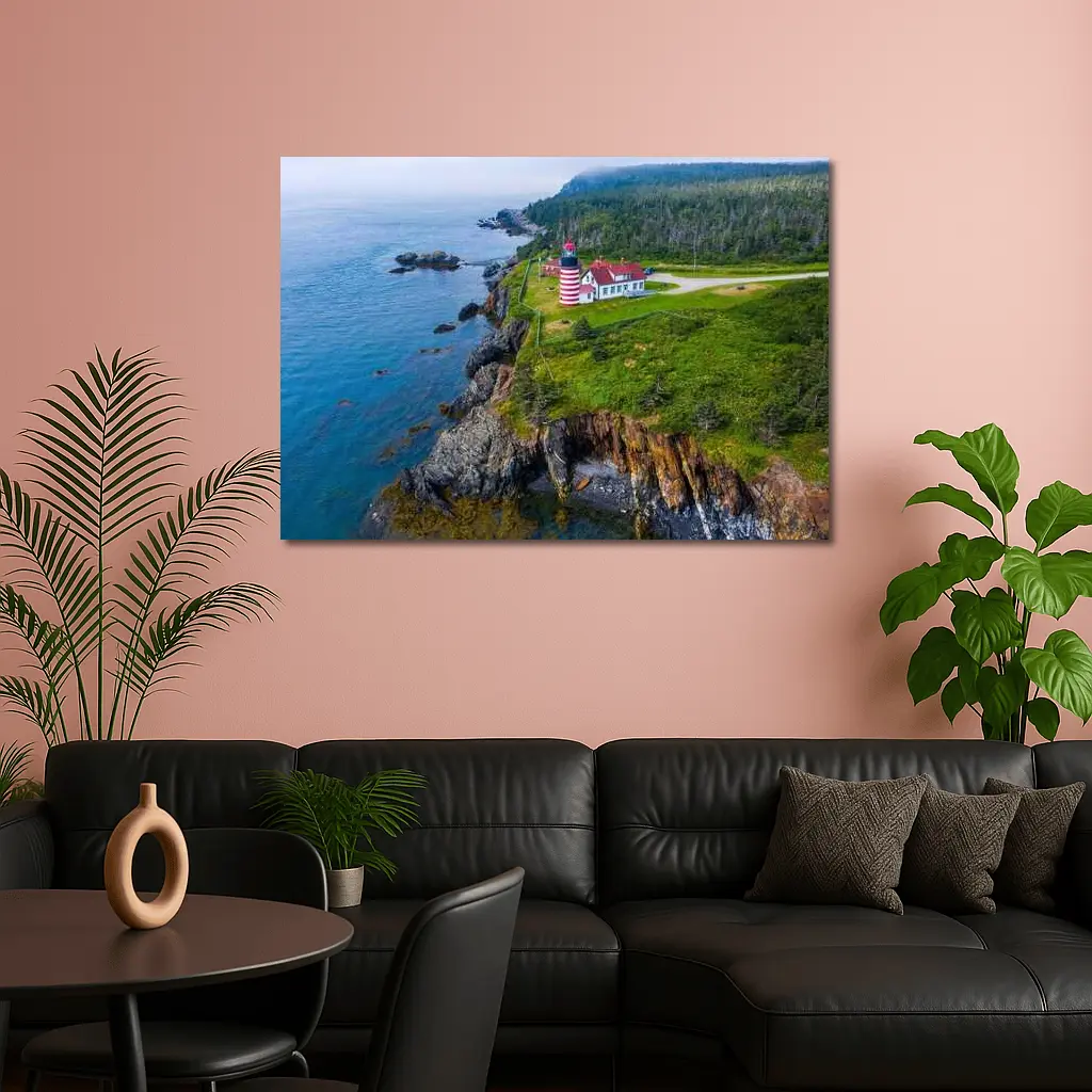 West Quoddy Head Lighthouse Rocky Maine Coast – Wall Art