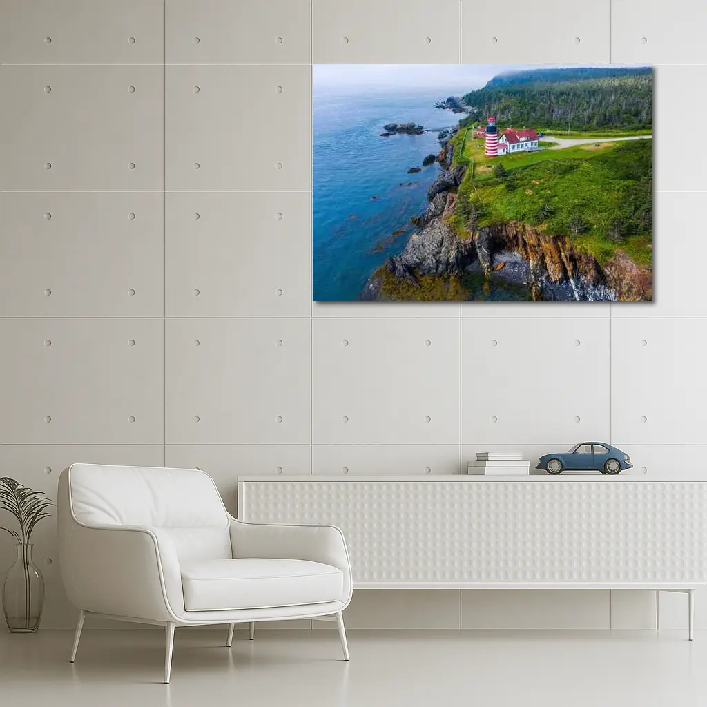 West Quoddy Head Lighthouse Rocky Maine Coast – Wall Art
