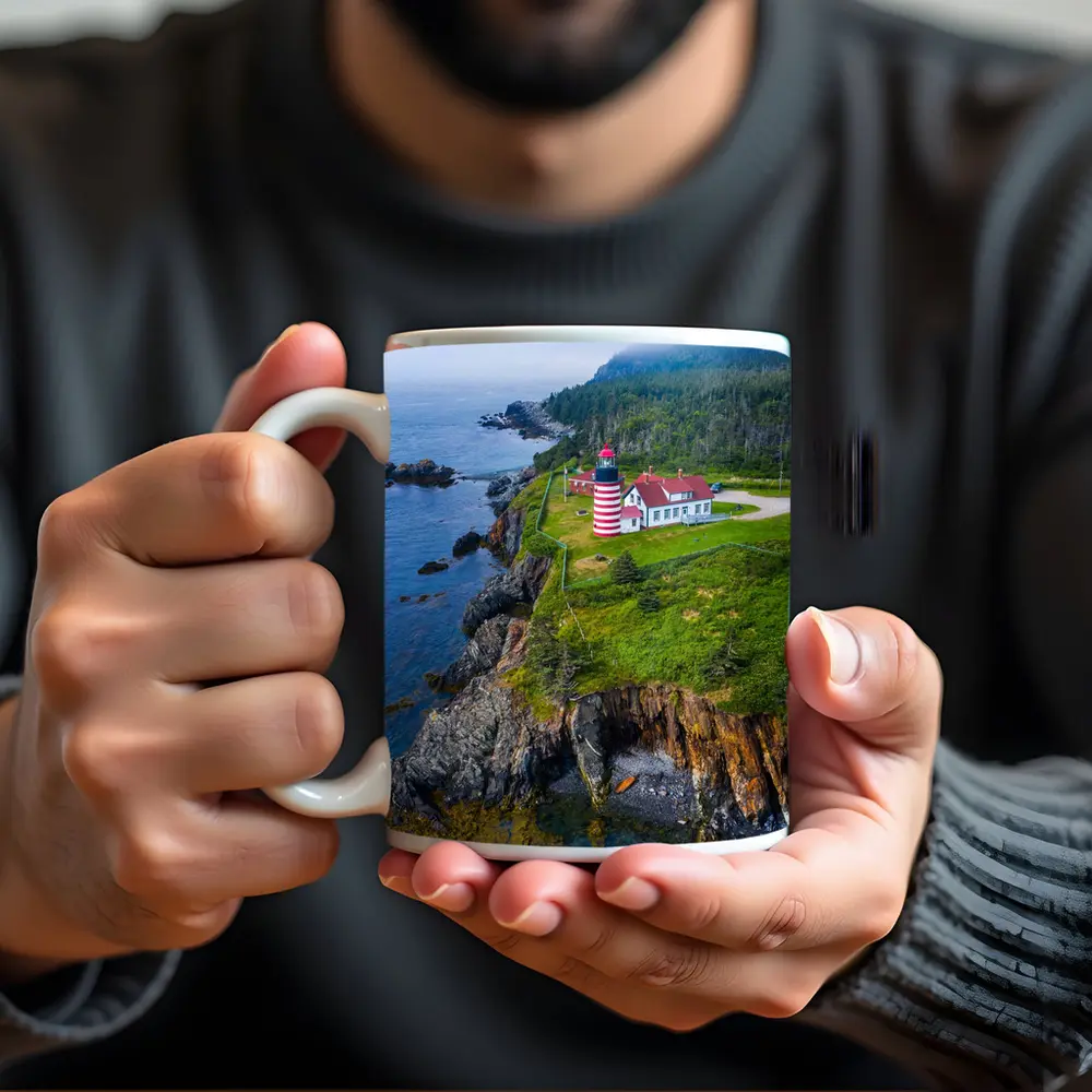 West Quoddy Head Lighthouse Rocky Maine Coast – Mugs