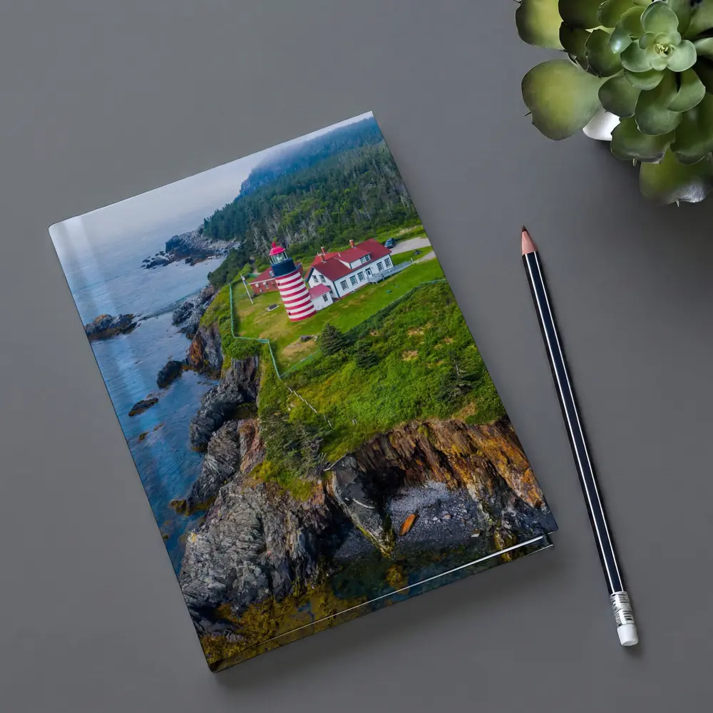 West Quoddy Head Lighthouse Rocky Maine Coast – Notebooks