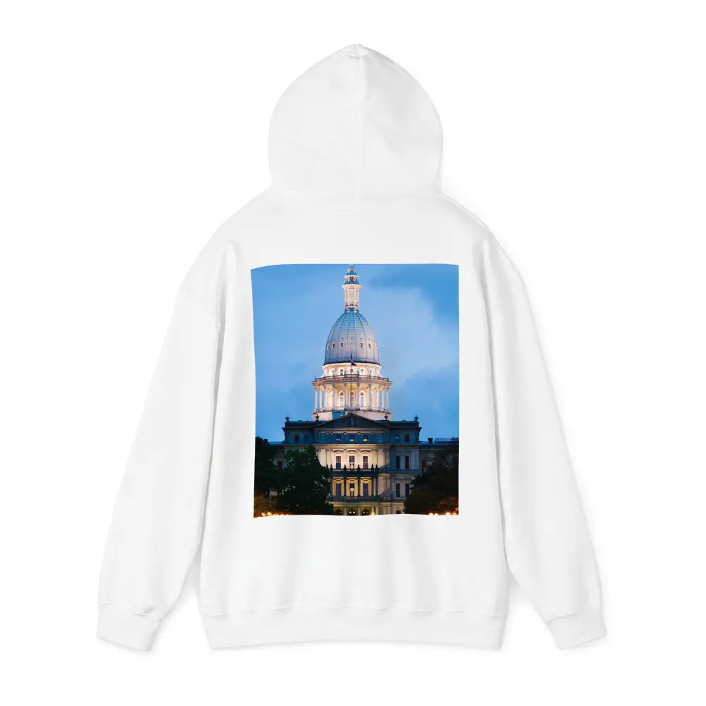 Michigan State Capitol Building Blue Dusk Sky – Hoodies